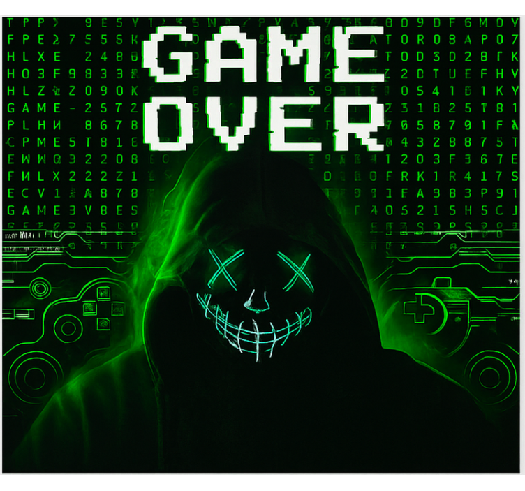 Maskiran vlomljen game over geek senčilo - TenStickers