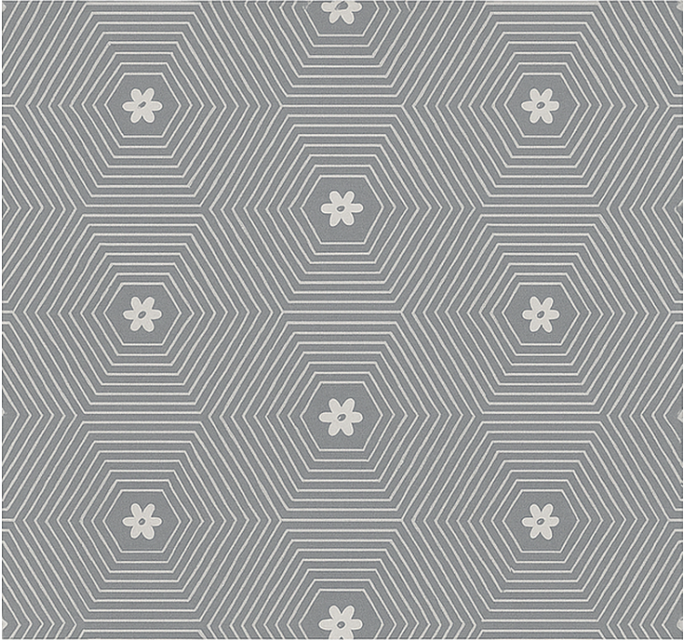 Sivi šesterokotnik geometrijski rolo zavesa za najstnika - TenStickers