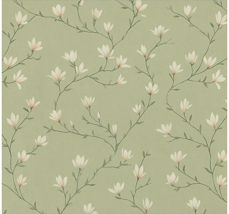 Olive tone blooming branches rolo zavese za jedilnico - TenStickers