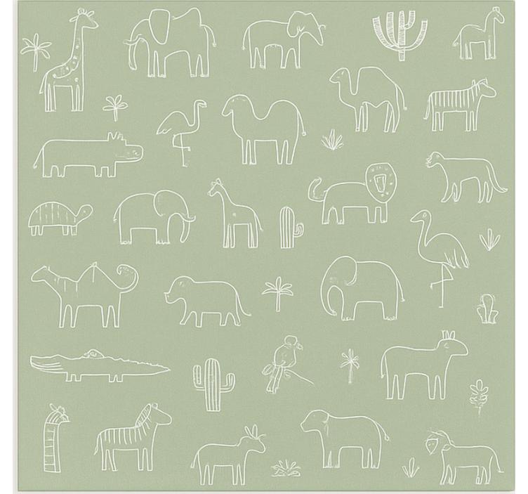 Jungle animals outline skandinavski senčilo - TenStickers
