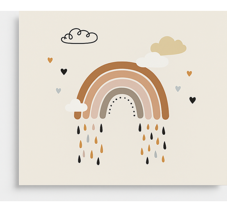 Nude tone raining rainbow skandinavsko senčilo - TenStickers