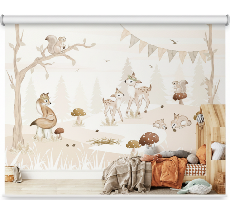 Whimsical woodland nursery gred rolo senčilo - TenStickers