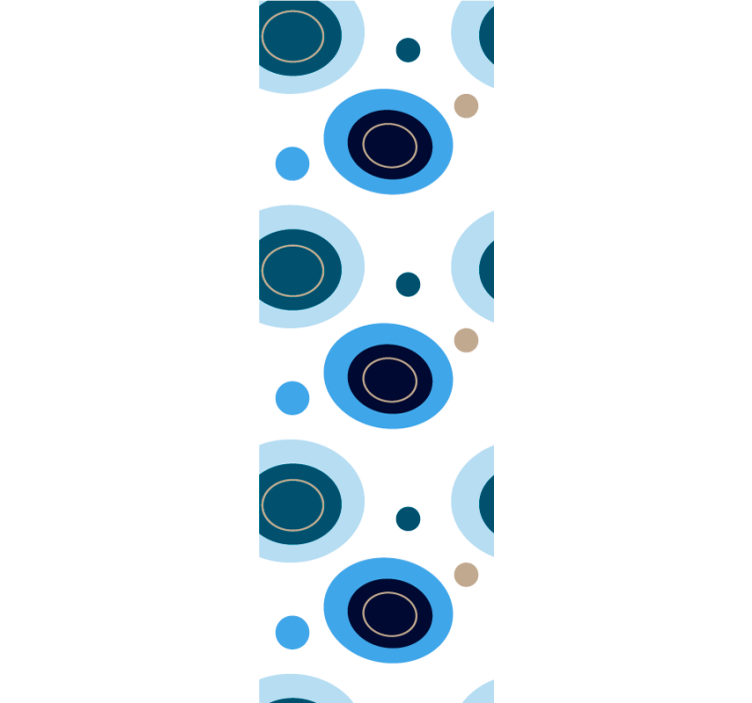 Blue shades dots flower pattern rolo zavesa za pisarno - TenStickers