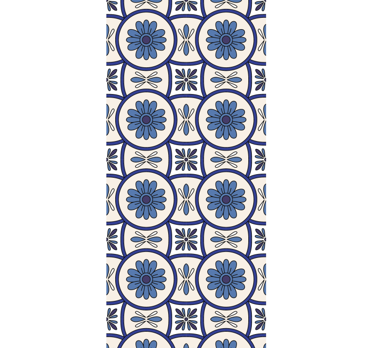Blue flower typical portuguese tile rolo zavesa za kuhinjo - TenStickers