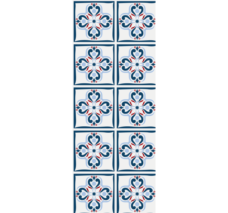 Blue and red typical portuguese tile rolo zavesa za kuhinjo - TenStickers