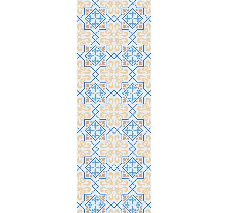 Portuguese tile pattern blue lines rolo zavesa za kuhinjo - TenStickers