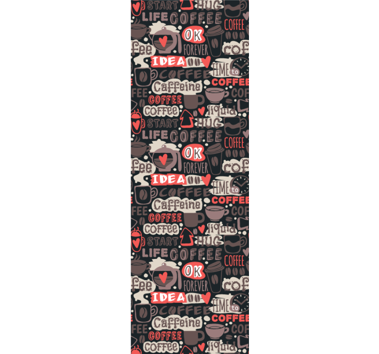 Typographic coffee pattern rolo zavesa za kuhinjo - TenStickers