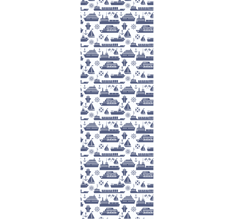 Different blue boat pattern otroška rolo senčila - TenStickers