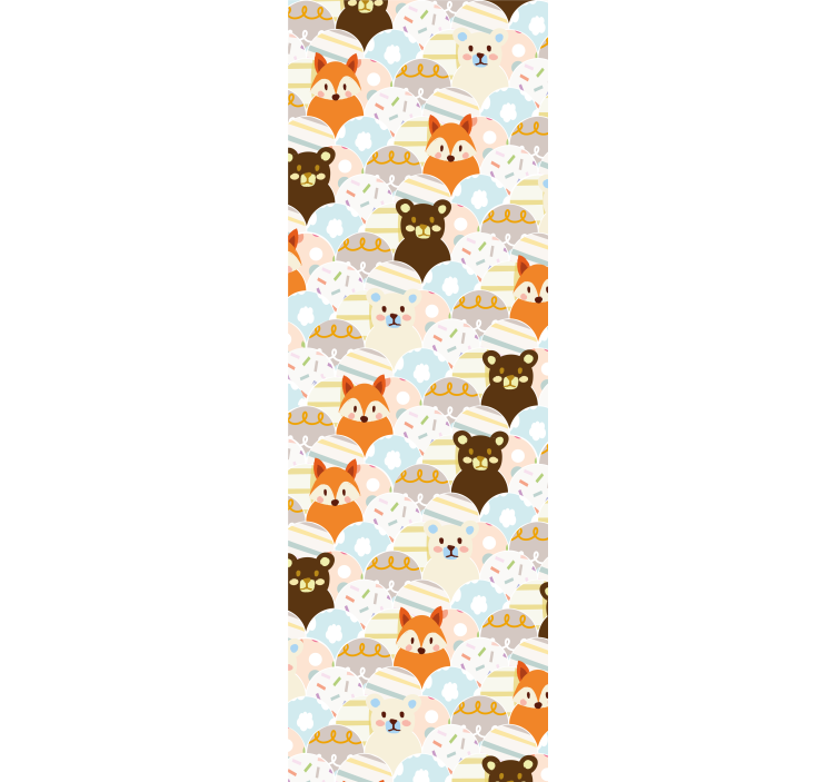 Patchwork animal bear and fox kid design otroška rolo senčila - TenStickers