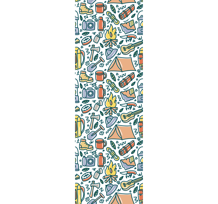 Otroška rolo senčila z risanimi gorami in kampiranjem - TenStickers