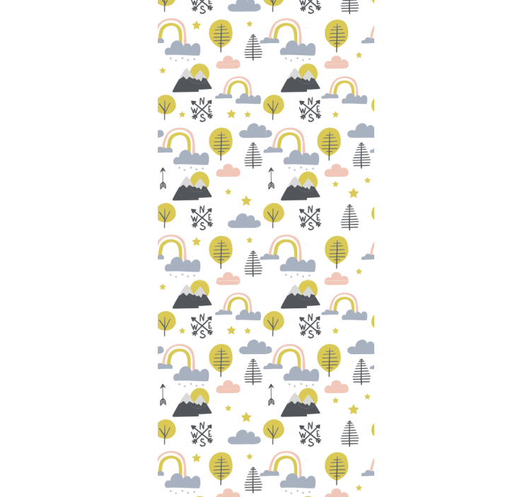 Otroška rolo senčila minimalistična drevesa in mavrice - TenStickers