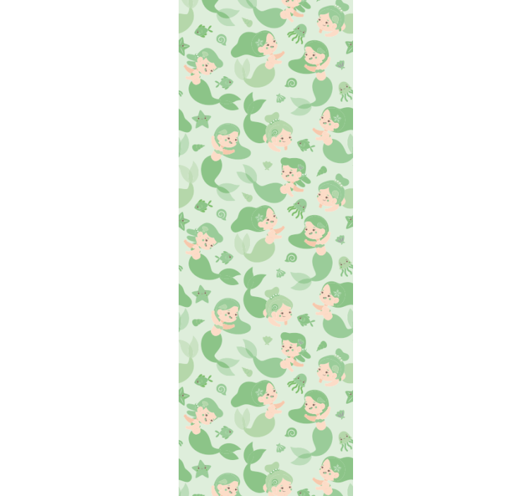 Otroška rolo senčila z nasmejano morsko deklico v zeleni - TenStickers