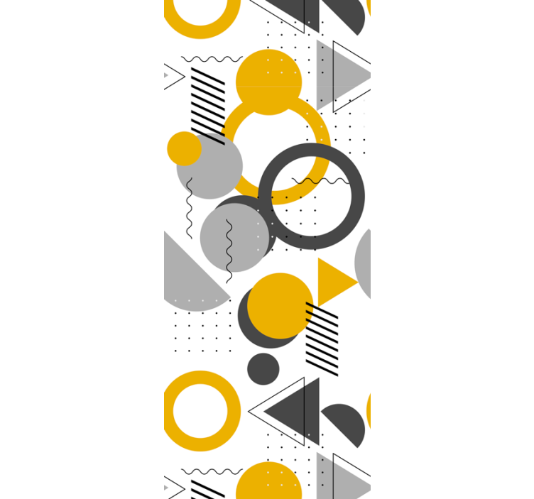 Rolo zavesa za pisarno brezšivni retro geometrijski vzorec - TenStickers