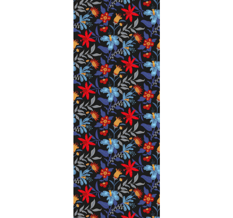 Rolo zavesa za pisarno cvetlični vzorec črna - TenStickers