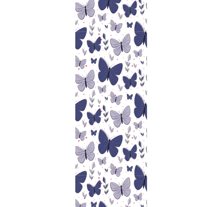Pink and blue tones butterfly pattern rolo zavesa za pisarno - TenStickers