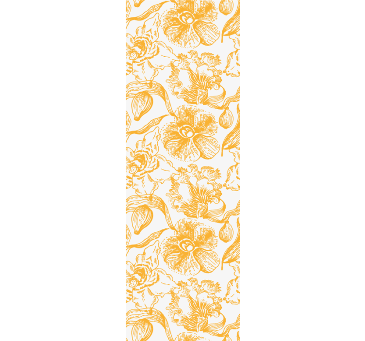 Yellow orchids flower pattern rolo zavesa za pisarno - TenStickers