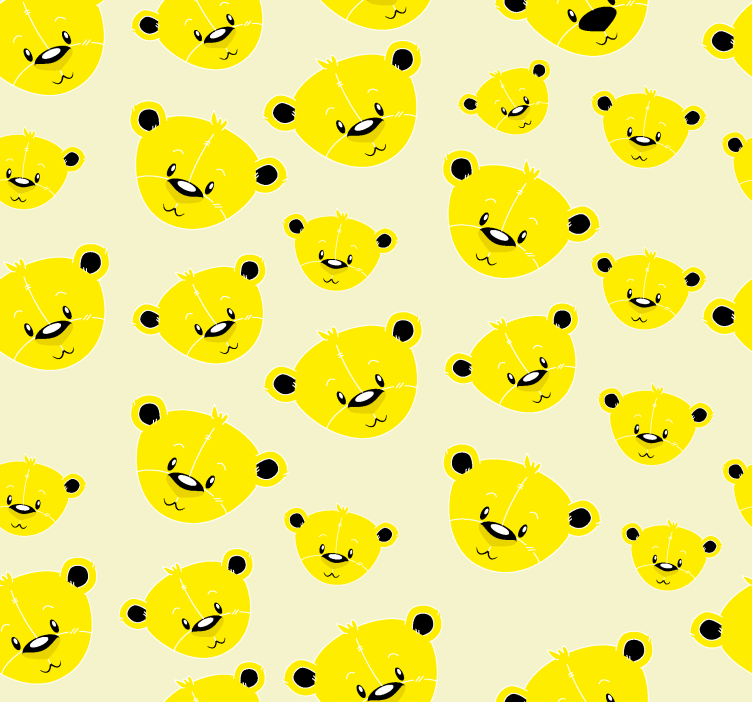 Rumeni roloji vzorci ljubkih medvedkov - TenStickers