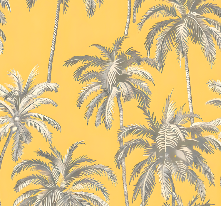 Rumeni roloji z motivom palm v drevesih - TenStickers