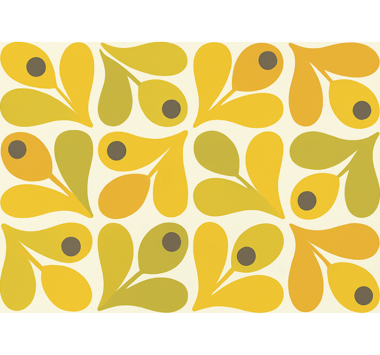 Rumeni roloji retro rumeni geometrijski vzorci - TenStickers