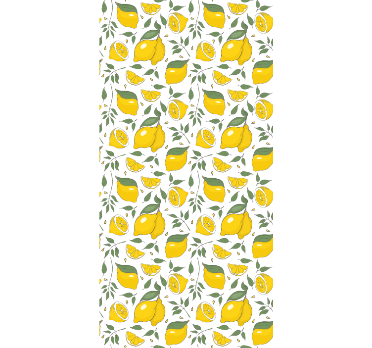 Rumeni roloji limone in kremne rože - TenStickers