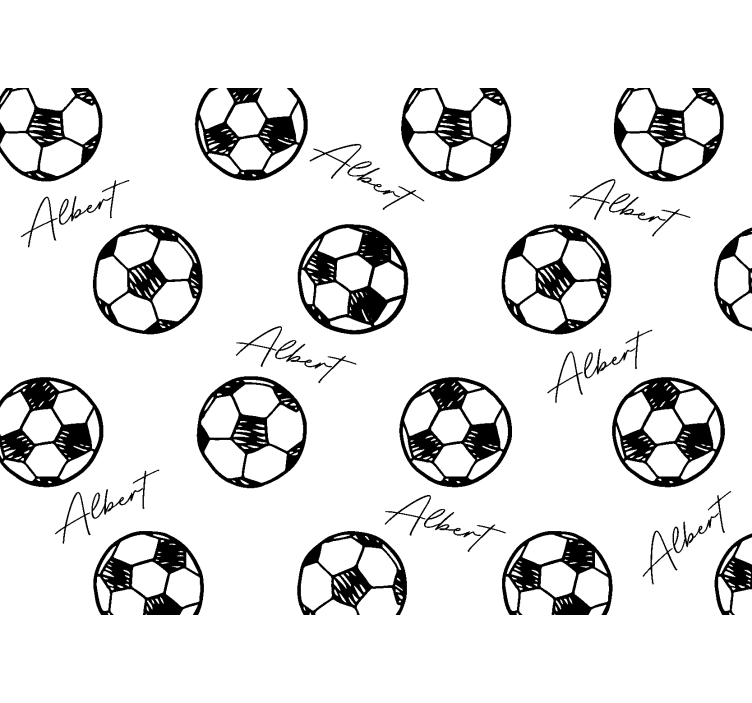Bela rolo zavesa nogometna žoga z imenom - TenStickers