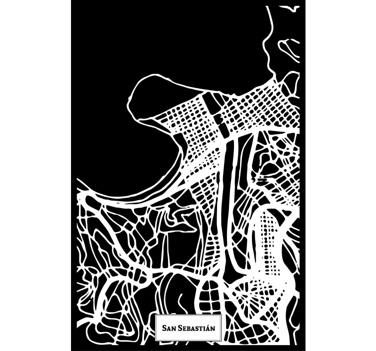 Rolo zavesa za dnevno sobo topografska karta san sebastián - TenStickers