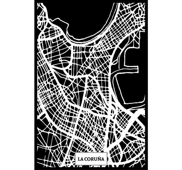 Rolo zavesa za dnevno sobo topografska karta coruña - TenStickers