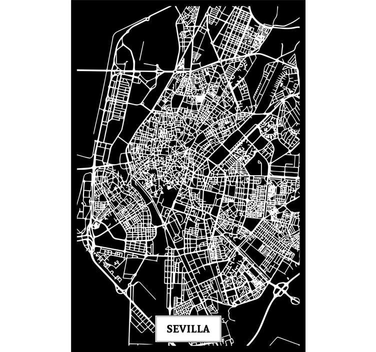 Rolo zavesa za dnevno sobo topografska karta sevilla - TenStickers