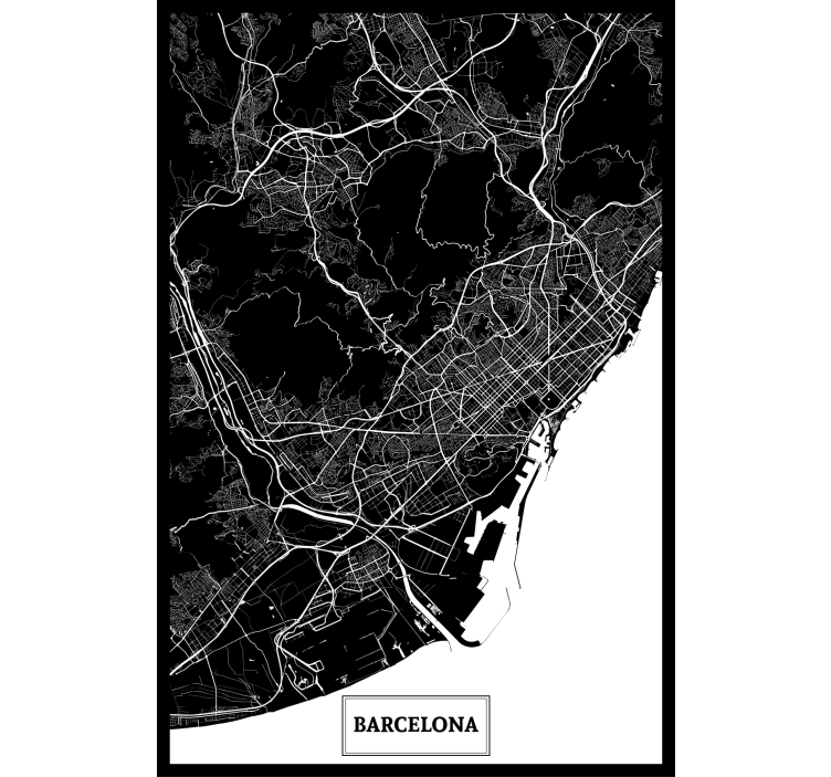 Rolo zavesa za dnevno sobo topografska karta barcelona - TenStickers