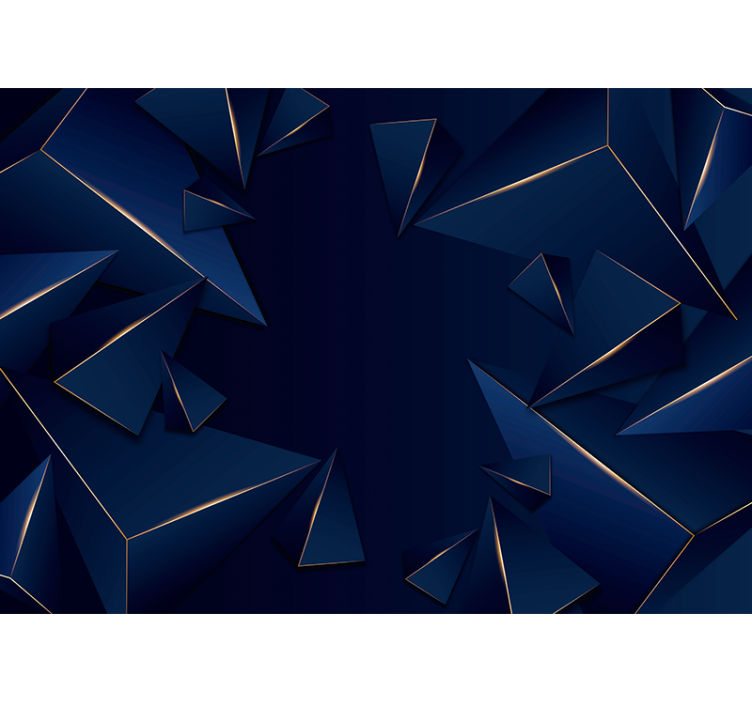 črni roloji modro-zlati geometrijski vzorec - TenStickers
