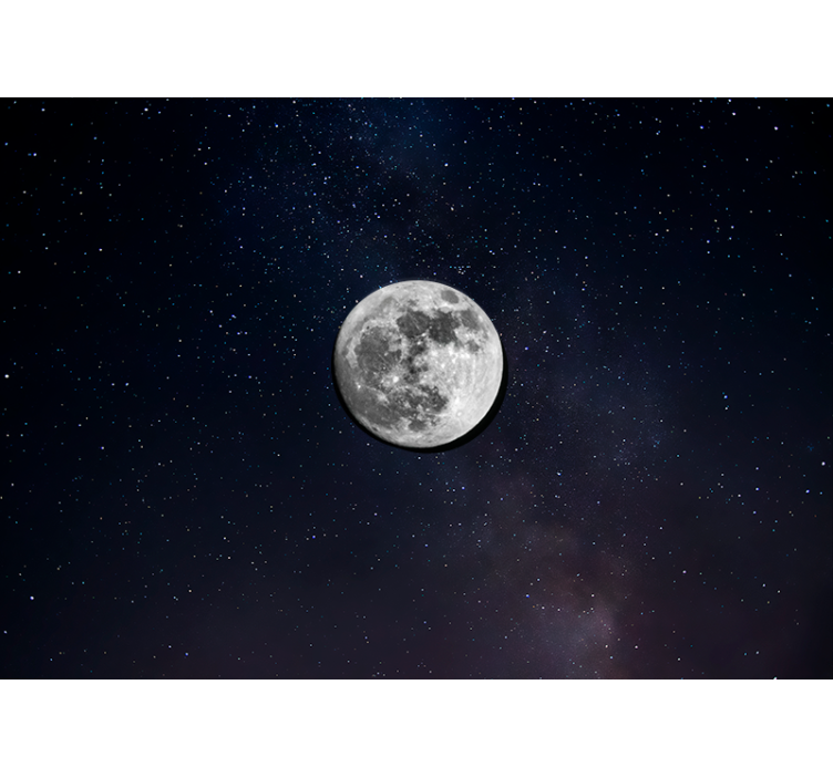 črni roloji sivo luna v vesolju - TenStickers