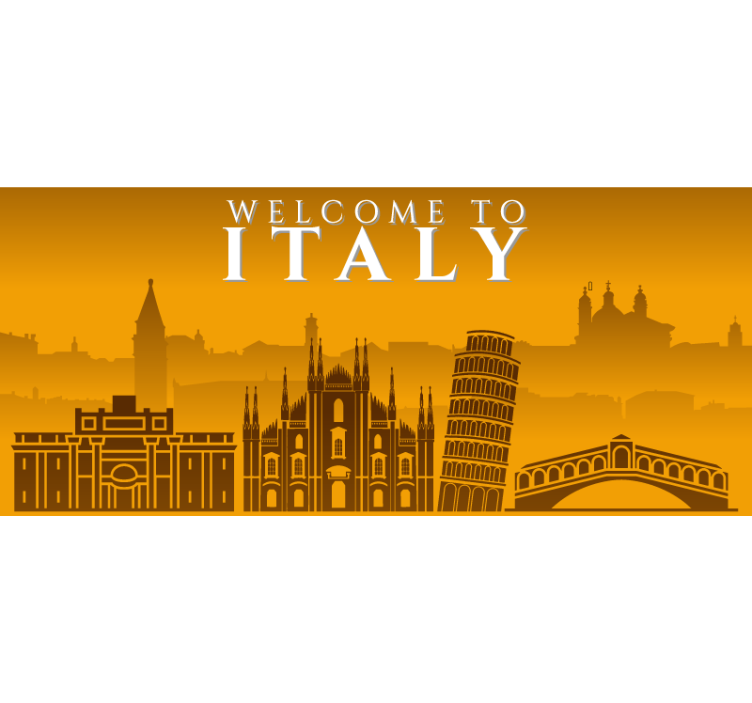 Rumeni roloji skyline italija - TenStickers