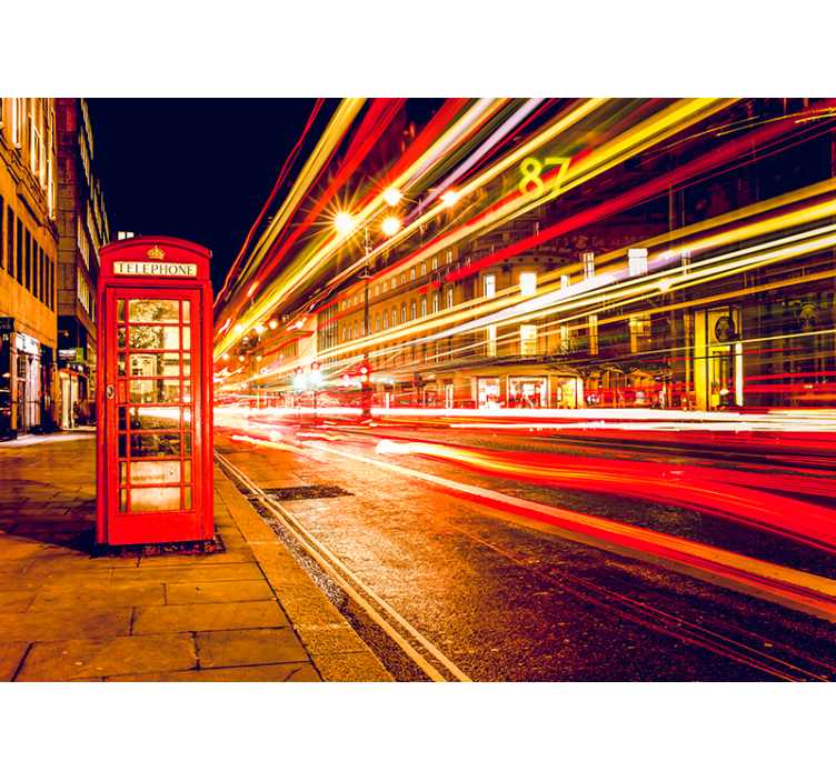 Rdeč rolo zavesa ikonična londonska noč - TenStickers
