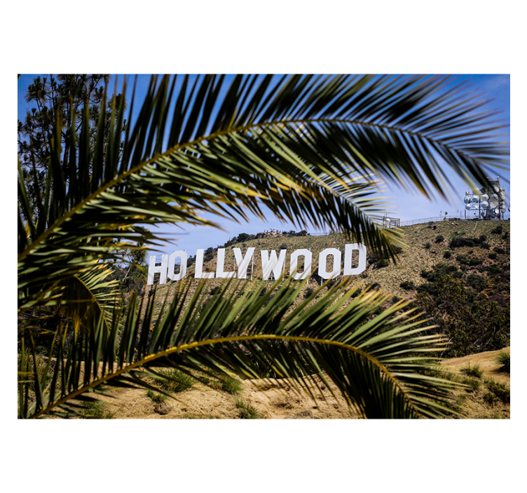 Rolo zavesa za dnevno sobo hollywoodski znak in drevo - TenStickers