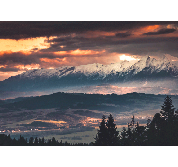 Rolo zavesa za dnevno sobo zlati vrh poljske tatry - TenStickers