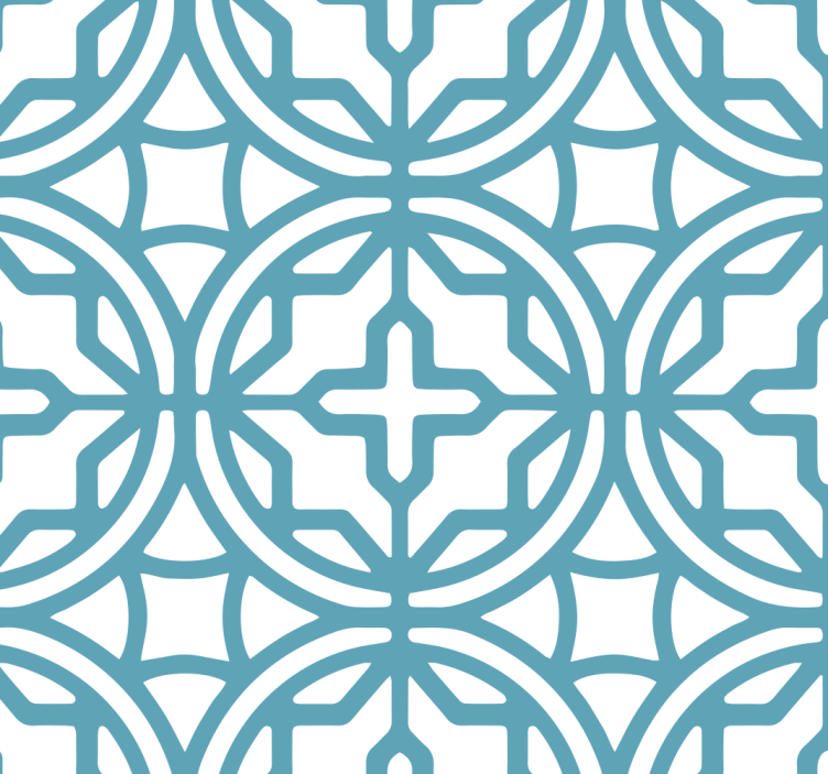 Modri senčniki za okna s geometrijskim turkiznim vzorcem - TenStickers