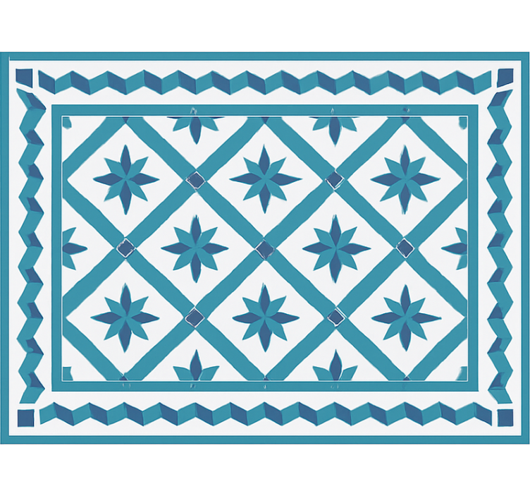 Modri senčniki za okna geometrijske zvezde ploščice - TenStickers