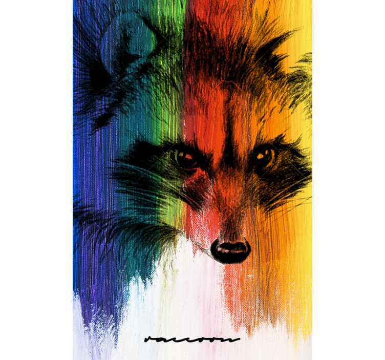 Rolo zavesa za dnevno sobo mavrični rakun - TenStickers
