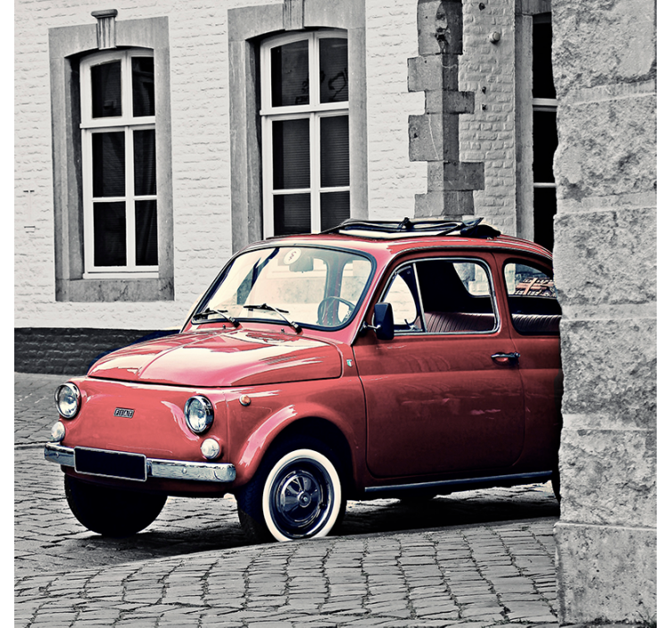 Rolo zavesa za dnevno sobo vintage star fiat 500 - TenStickers