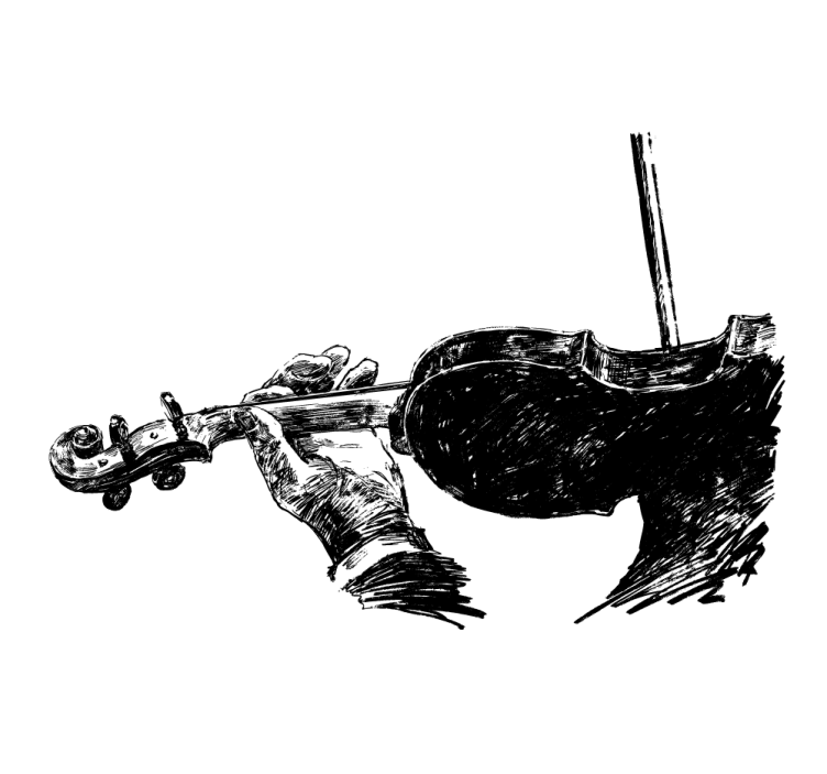 Rolo zavesa za dnevno sobo risan violinist - TenStickers