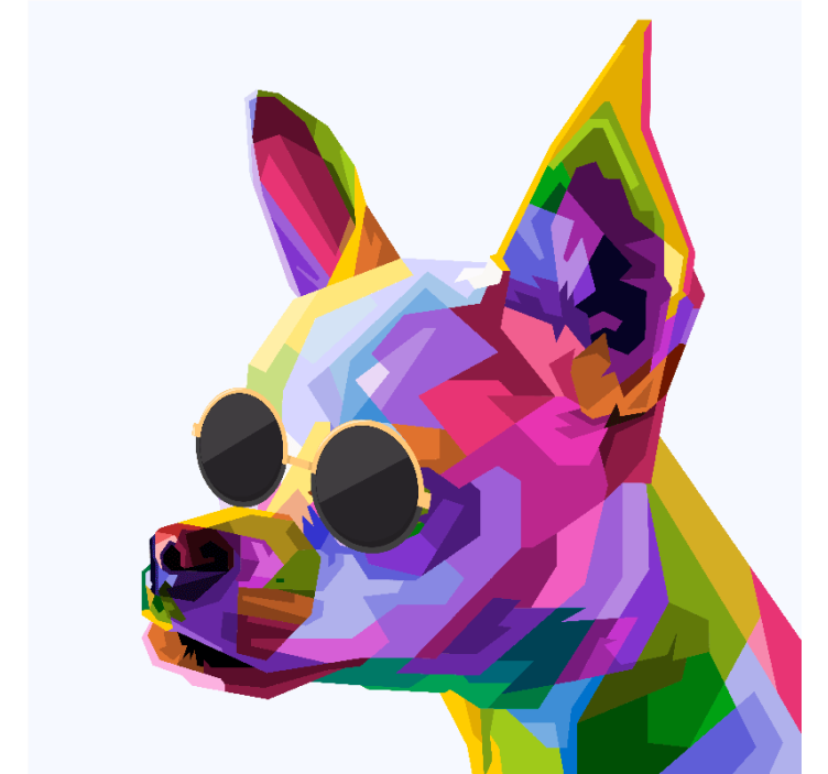 Rolo zavesa za dnevno sobo večbarven chihuahua z očali - TenStickers