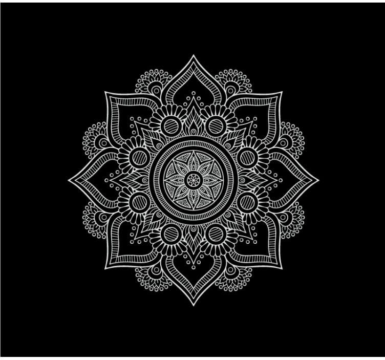 Rolo zavesa za dnevno sobo črno-bela mandala - TenStickers