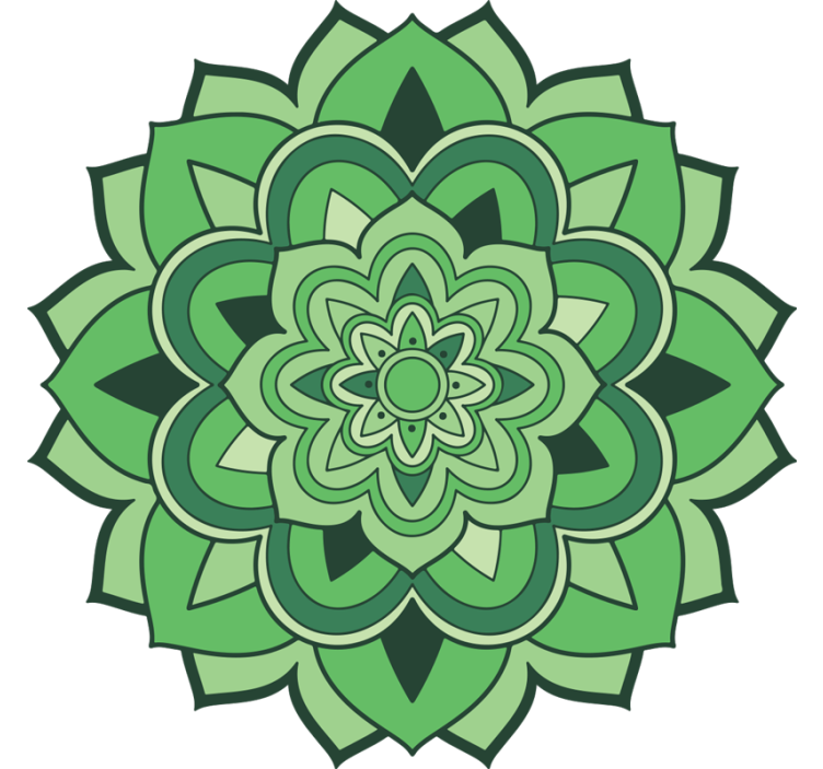 Zeleno rolo zaveso zelena mandala - TenStickers