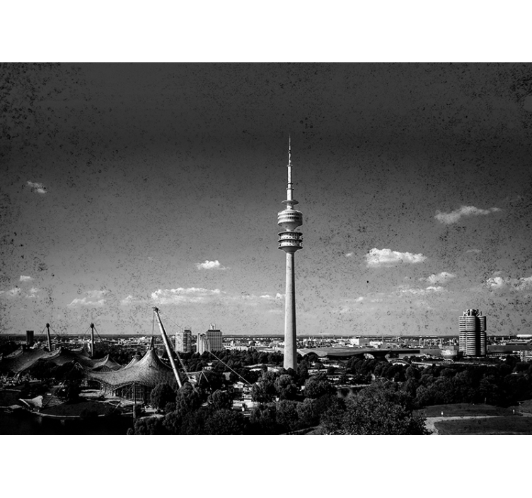 Rolo zavesa za dnevno sobo münchen olympiapark skyline - TenStickers