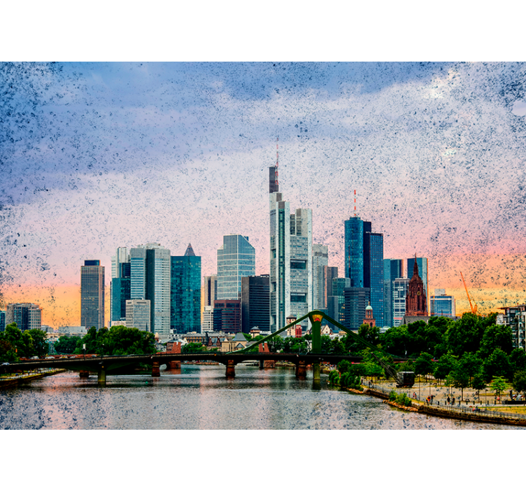 Rolo zavesa za dnevno sobo frankfurtova panorama - TenStickers