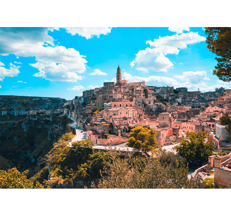 Rolo zavesa za dnevno sobo pokrajina mesta matera - TenStickers