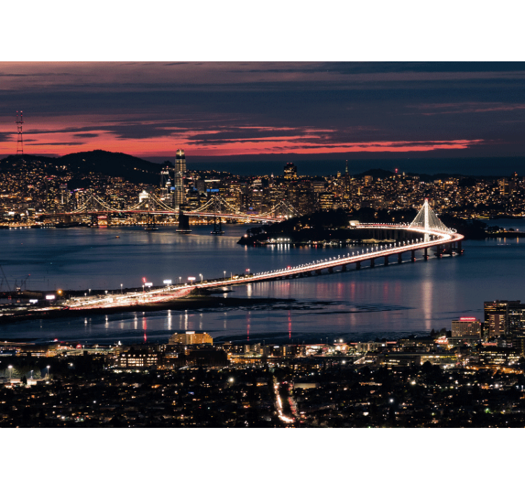 Rolo zavesa za dnevno sobo san francisco zvečer - TenStickers
