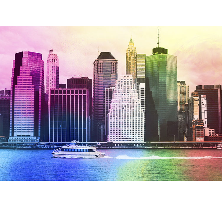 Rolo zavesa za dnevno sobo barviti nebotičniki manhattna - TenStickers