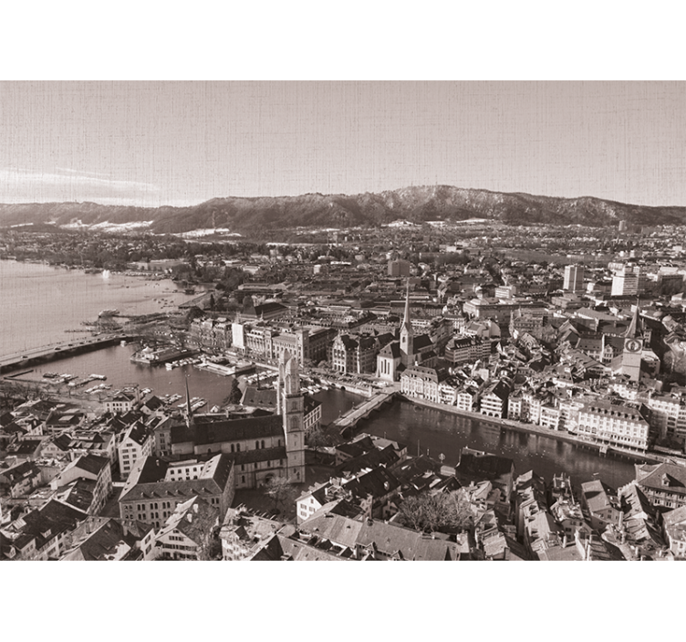 Rolo zavesa za dnevno sobo zürich z gorami v ozadju - TenStickers