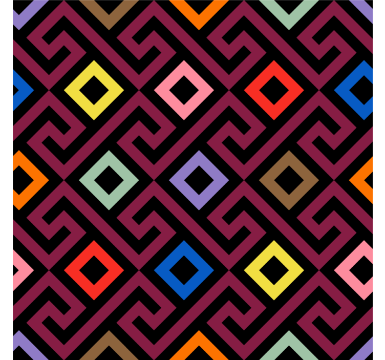 Rolo zavesa za dnevno sobo barvit geometrijski labirint - TenStickers